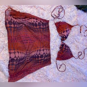 Red and Purple Bikini Set